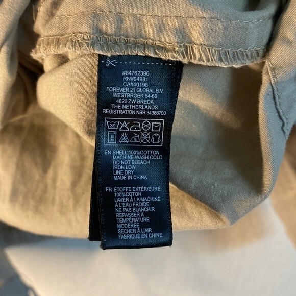 Love 21 cargo moto utility button up Pockets buckles hoodie long sleeve jacket - Picture 7 of 11